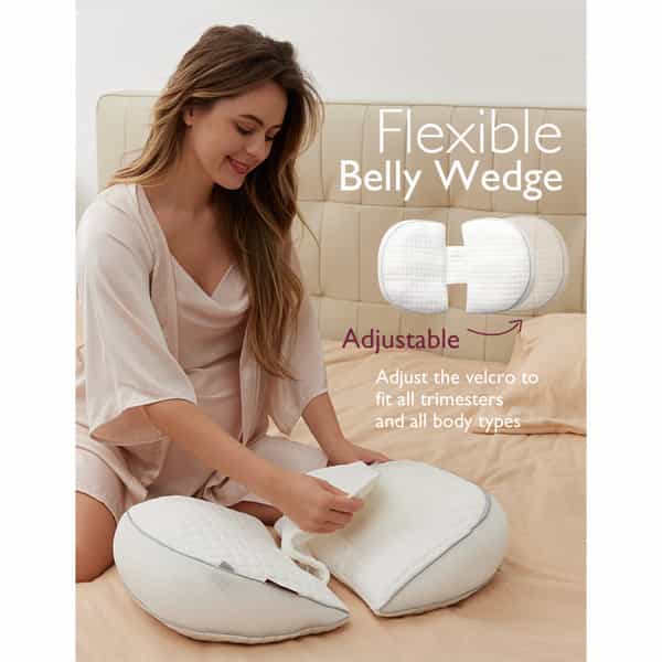 Momcozy Maternity Accessory Portable Maternity Pillow - White