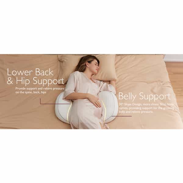 Momcozy Maternity Accessory Portable Maternity Pillow - White