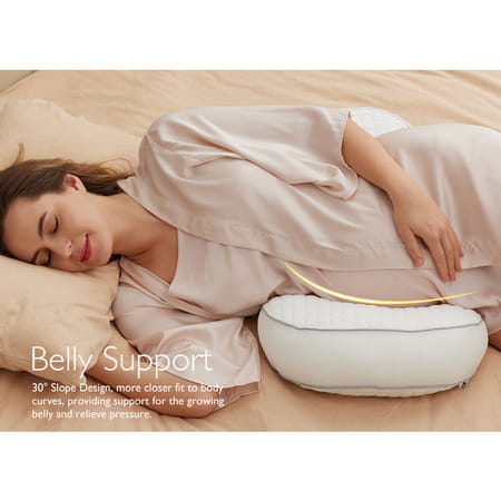 Momcozy Maternity Accessory Portable Maternity Pillow - White