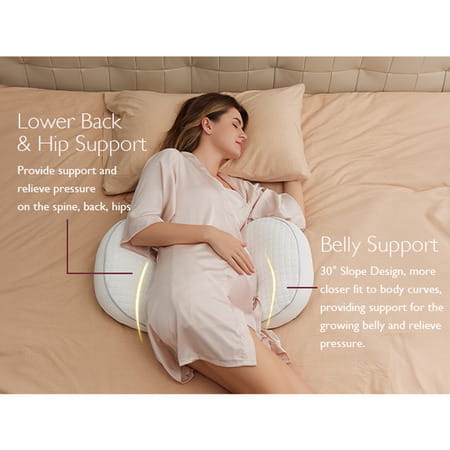 Momcozy Maternity Accessory Portable Maternity Pillow - White