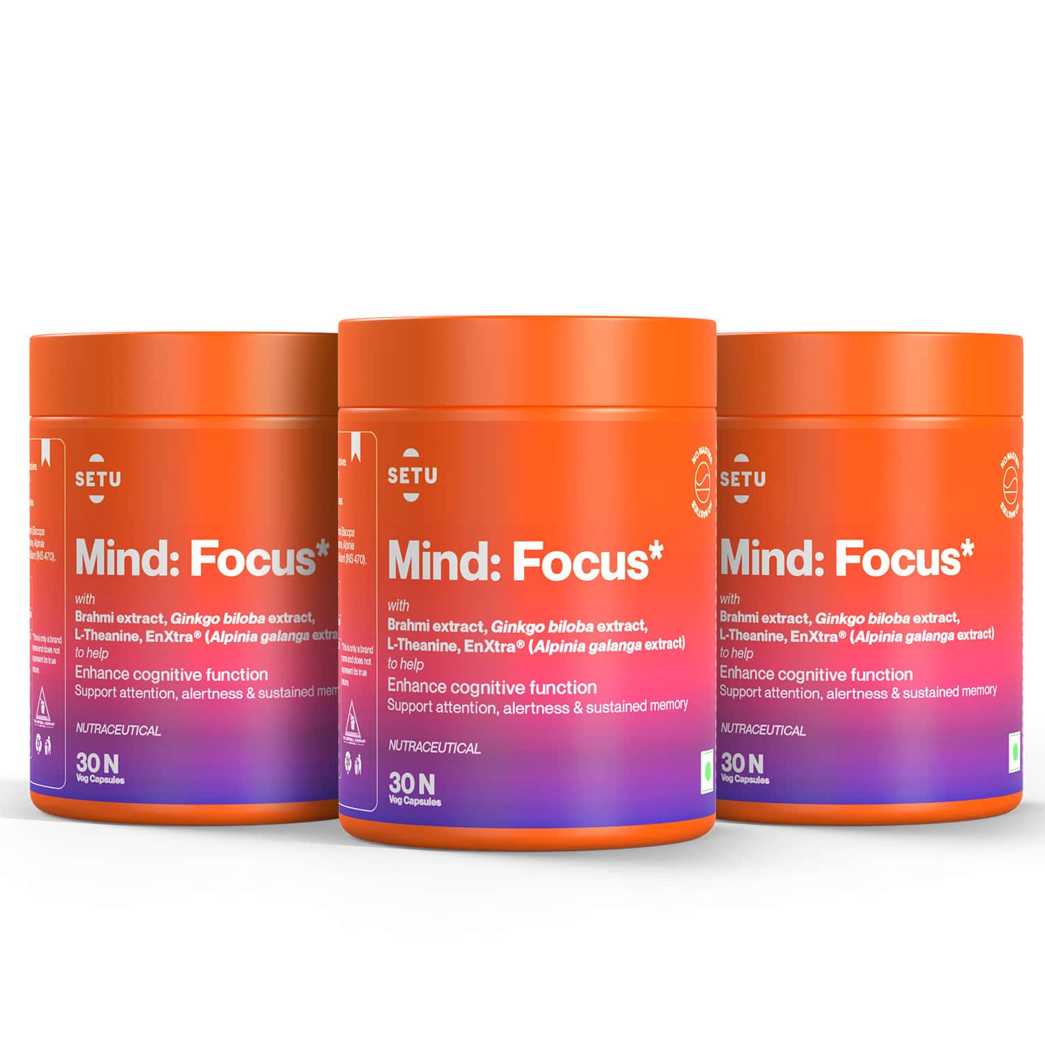 Buy MIND FOCUS CAPSULES L-THEANINE | BRAHMI & GINKGO BILOBA