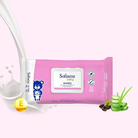 Softsens Baby Extra Moisturizing Skin Care Wet Wipes - 72 Pieces (Pack Of 6)
