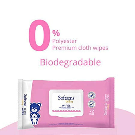 Softsens Baby Extra Moisturizing Skin Care Wet Wipes - 72 Pieces (Pack Of 6)