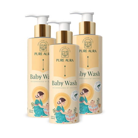 Pure Aura Baby Body Wash Ayurvedic Baby Wash With 12 Natural Herbs 200ml Pack Of 3