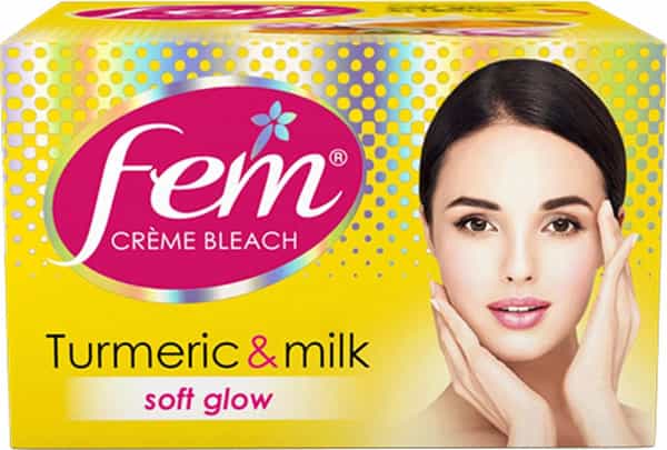 Fem Turmeric & Milk Soft Glow Bleach Cream - 24Gm