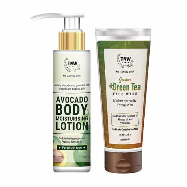 Tnw The Natural Wash Avocado Body Lotion (100Ml) & Grealmo Green Tea Face Wash (100Ml