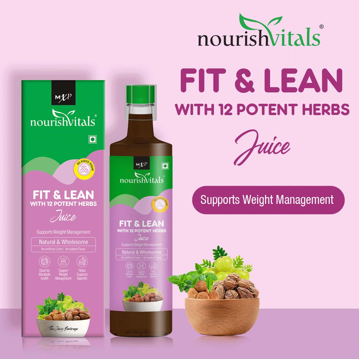 Buy NOURISHVITALS JAMUN NEEM KARELA JUICE + FIT & LEAN JUICE WITH