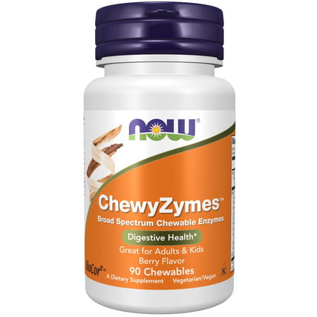 Now Foods Supplements | Chewyzymes | Broad Spectrum Chewable Enzymes | Berry Flavor | 90 Chewables