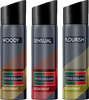 Peter England Fresh Fragrance Woody Sensual & Flourish Deodorant (Pack Of 3) - 450 Ml