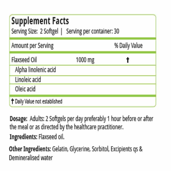 Natures Velvet Flax Seed Oil 500Mg | Omega 3-6-9 | 60 Softgel