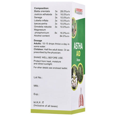 Baksons Homoeopathy Astha Aid Drops 100 Ml
