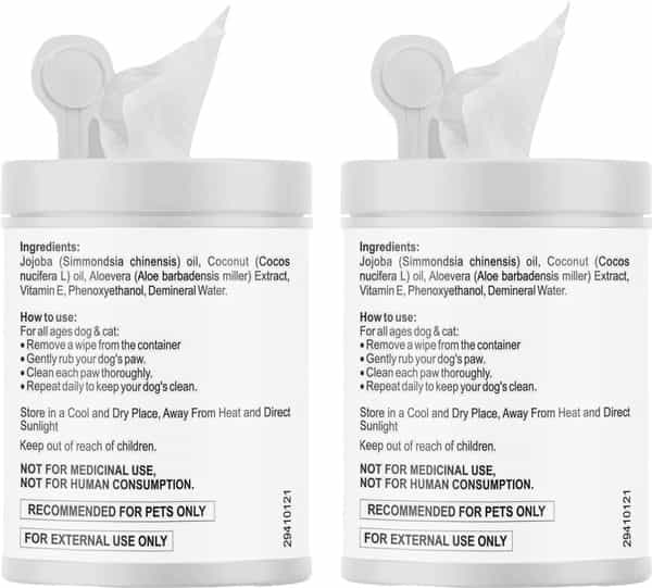 Petvit Nose And Paw Wipes For Eliminates Bacteria Virus Fungus All Age Group Pack Of 2 50 Wipes