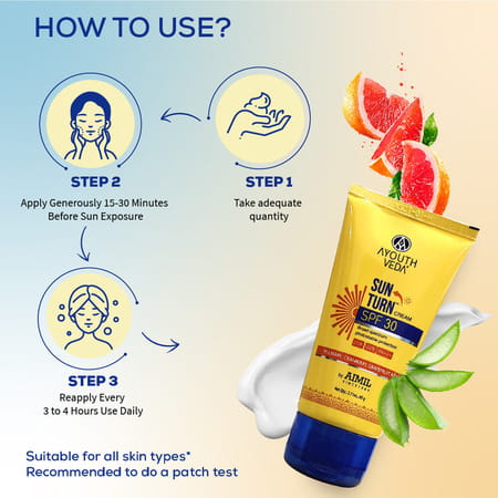 Ayouthveda Sun Turn Spf30 Cream - 60g