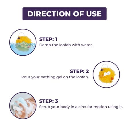 Sanfe Selfly Round Loofah - Single | Body Bath Sponge Loofah For Men & Women | Everyday Sponge