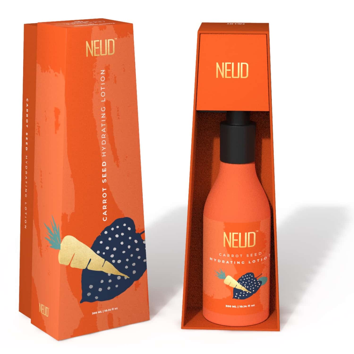 Neud Carrot Seed Premium Hydrating Lotion For Men & Women - 1 Pack (300ml)