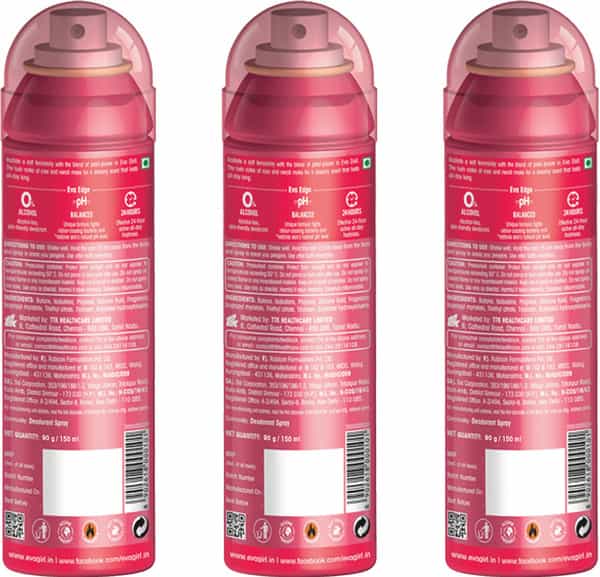 Eva Perfumed Deodrant Skinfriendly Body Spray For Woman Doll 150Ml ( Pack Of 3)