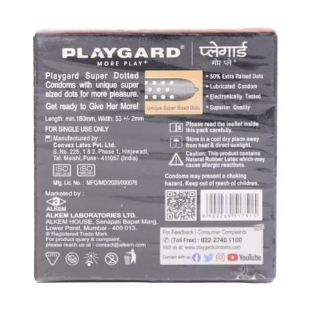 Playgard More Play+ Chocolate Flavour Super Dotted Box Of 3 Condoms