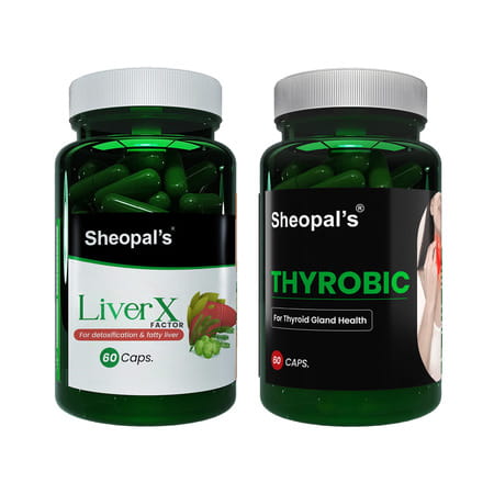 Sheopal'S Liver X Factor Combo 60capsule For Liver Detox & Thyrobic 60capsule For Manage Thyroid