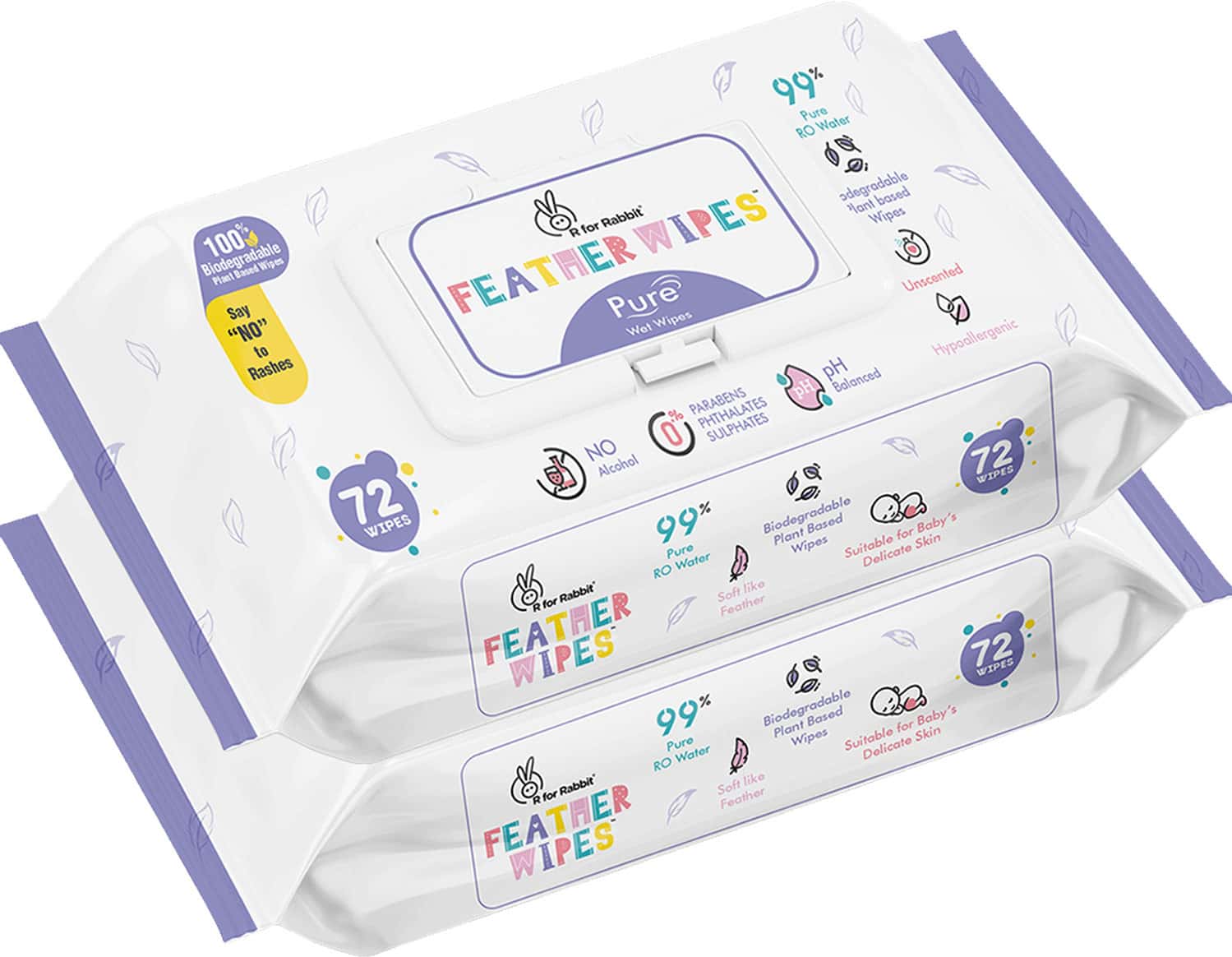 R For Rabbit Feather Pure Baby Wipes (Combo Of 2)