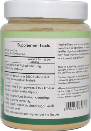 Ayur Champ Organic Haritaki Powder|Terminalia Chebula|Detoxification & Rejuvenation (2x Pack - 200g)