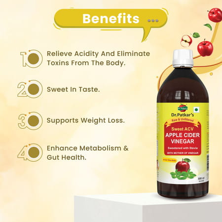 Dr. Patkar'S Apple Cider Vinegar With Stevia 1000 Ml