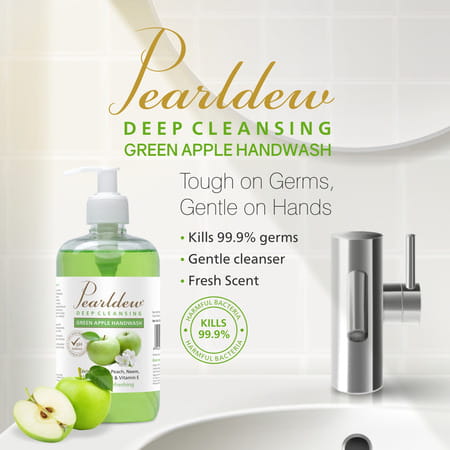 Pearldew Natural Green Apple Deep Cleansing Hand Wash 500 Ml | Neem & Tulsi (Pack Of 1)