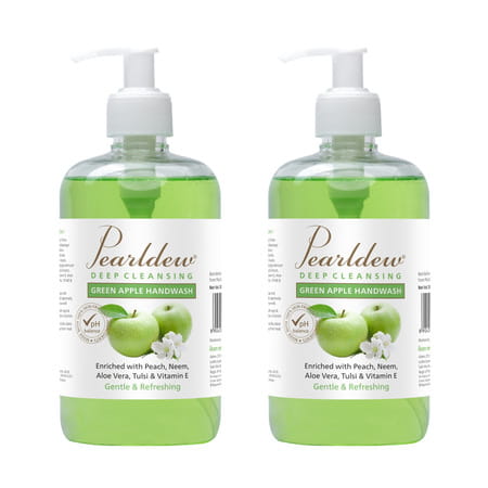 Pearldew Natural Green Apple Deep Cleansing Hand Wash 500 Ml | Neem & Tulsi (Pack Of 1)