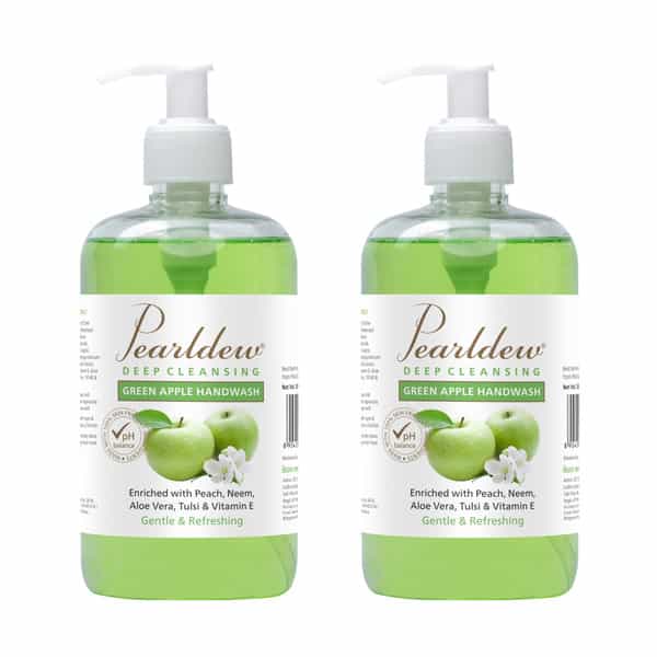 Pearldew Natural Green Apple Deep Cleansing Hand Wash 500 Ml | Neem & Tulsi (Pack Of 1)