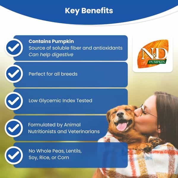 Farmina N&D Pumpkin Adult Medium/Maxi Dog Food | Lamb | Blueberry & Pumpkin | 2.5Kg