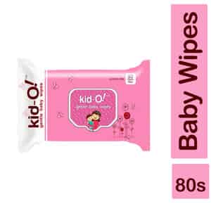 Kido Gentle Baby Wipes - Pink | Flip Top | Extra Thick | Hypoallergenic & Moist| 80 Wipes