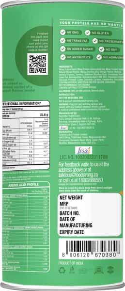 Foodstrong Daily Whey Protein Mango Shake - 1 Tube (16 Sachets- 528G)