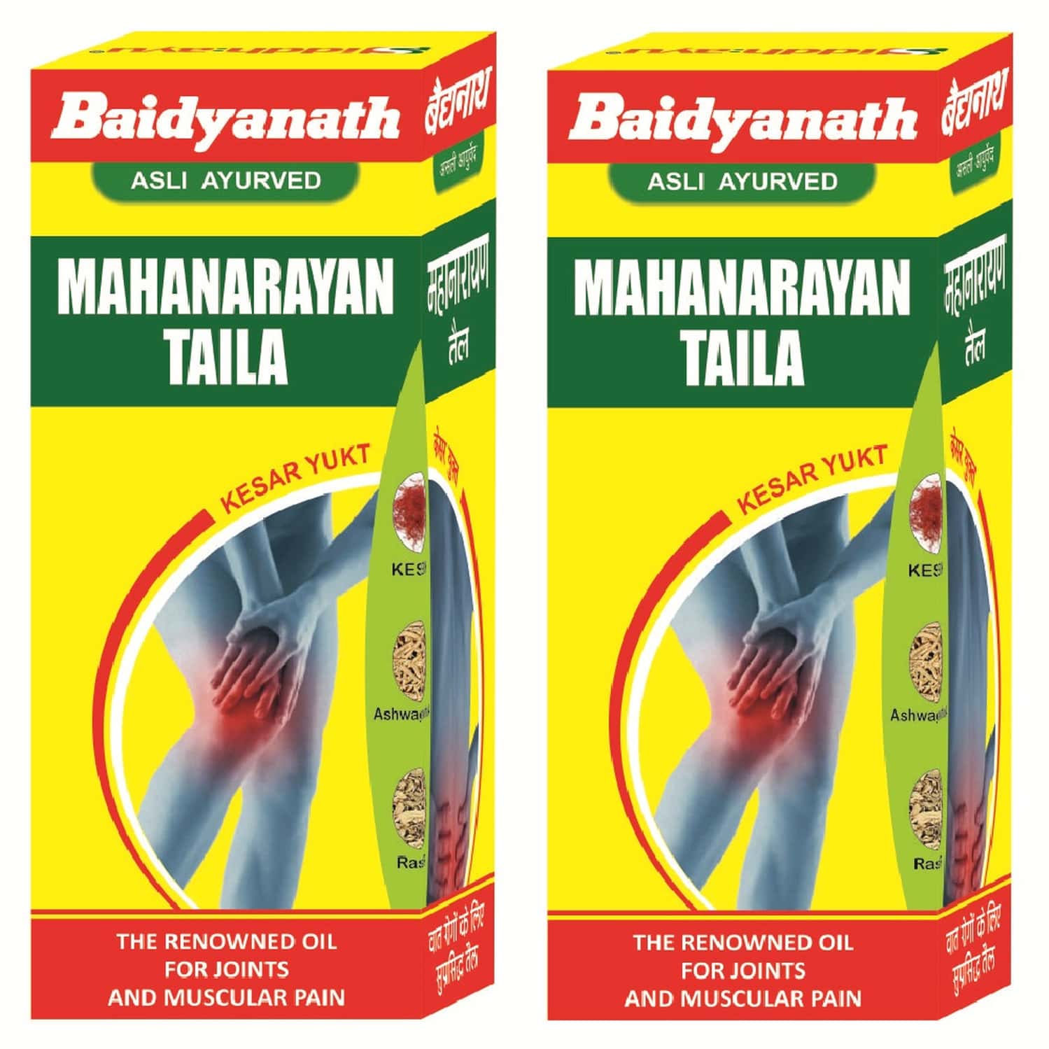 Baidyanath Asli Ayurved Mahanarayana Oil | Ayurvedic | Joints & Muscle Pain Relief - 100ml (2 Pack)