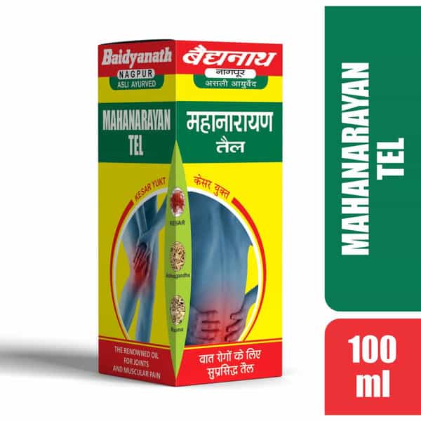 Baidyanath Asli Ayurved Mahanarayana Oil | Ayurvedic | Joints & Muscle Pain Relief - 100Ml (2 Pack)