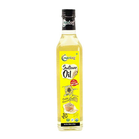Nutriorg Certified Organic Sunflower Oil 500ml Glass Bottle