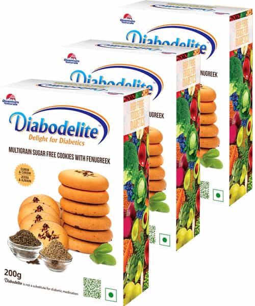 Quantum Naturals Diabodelite Cookies | Jeera & Ajwain Flavour| Herbal & Natural | Pack Of 3