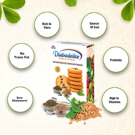 Quantum Naturals Diabodelite Cookies | Jeera & Ajwain Flavour| Herbal & Natural | Pack Of 3