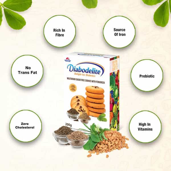 Quantum Naturals Diabodelite Cookies | Jeera & Ajwain Flavour| Herbal & Natural | Pack Of 3