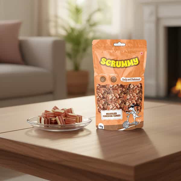 Scrummy Marbled Chicken Cubes Dog Treats | 70 G