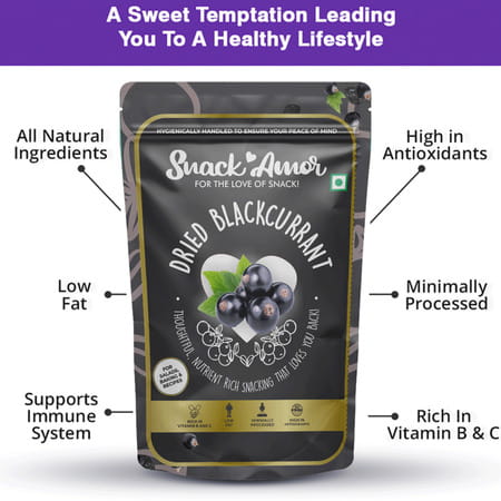 Snackamor Dried Blackcurrant 100g Pouch