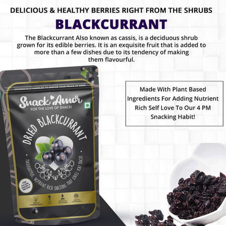 Snackamor Dried Blackcurrant 100g Pouch
