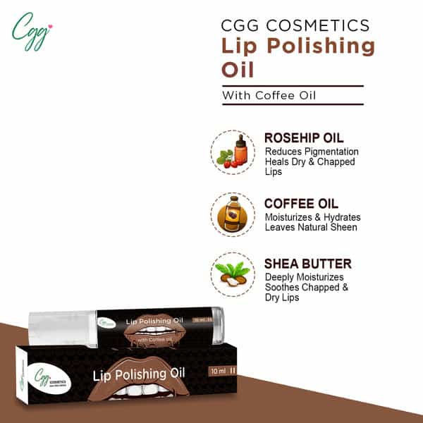 Cgg Cosmetics Lip Polishing Oil With Coffee Extracts|Spf 35 Moisturize & Hydrate Lips|Unisex|10Ml