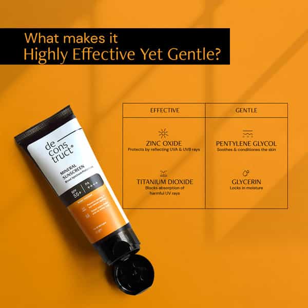 Deconstruct Tinted Mineral Sunscreen - Spf 55+ & Pa++++ - Broad Spectrum & Water Resistant|50Gm