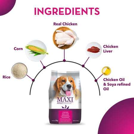 Maxi Adult Dry Dog Food | Chicken And Liver | 20 Kg Pack