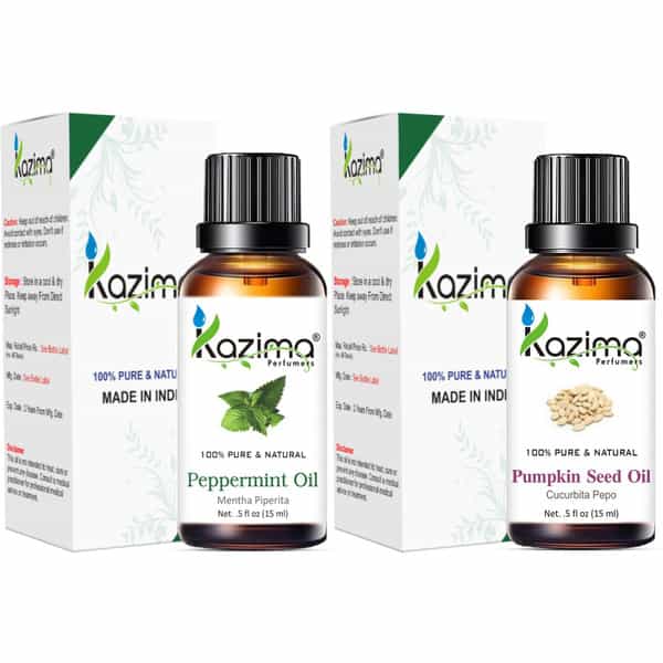 Kazima Combo Of Pure Pumpkin Seed Carrier Oil & Peppermint Oil (Each 15Ml )