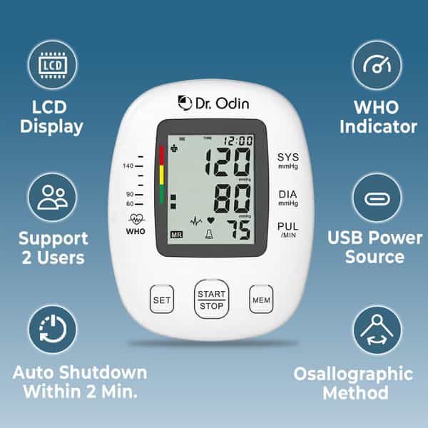 Dr. Odin Combo Of Obp104 Blood Pressure Monitor And Ac 307 Glucometer Kit Pack-10