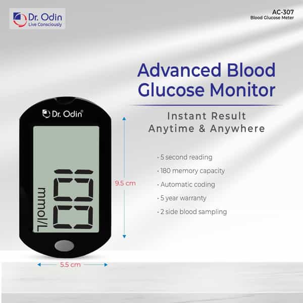 Dr. Odin Combo Of Obp104 Blood Pressure Monitor And Ac 307 Glucometer Kit Pack-10