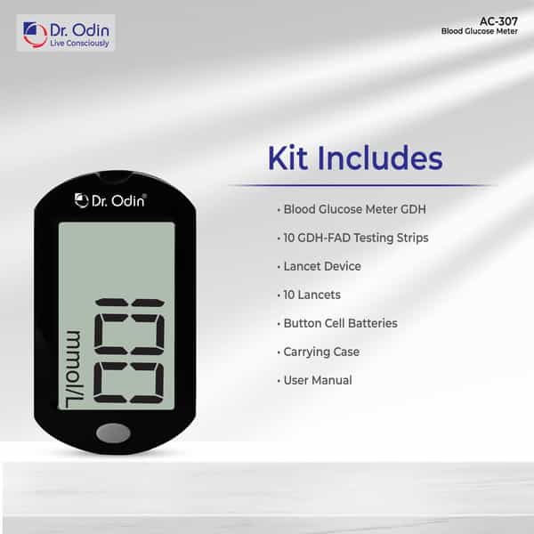 Dr. Odin Combo Of Obp104 Blood Pressure Monitor And Ac 307 Glucometer Kit Pack-10