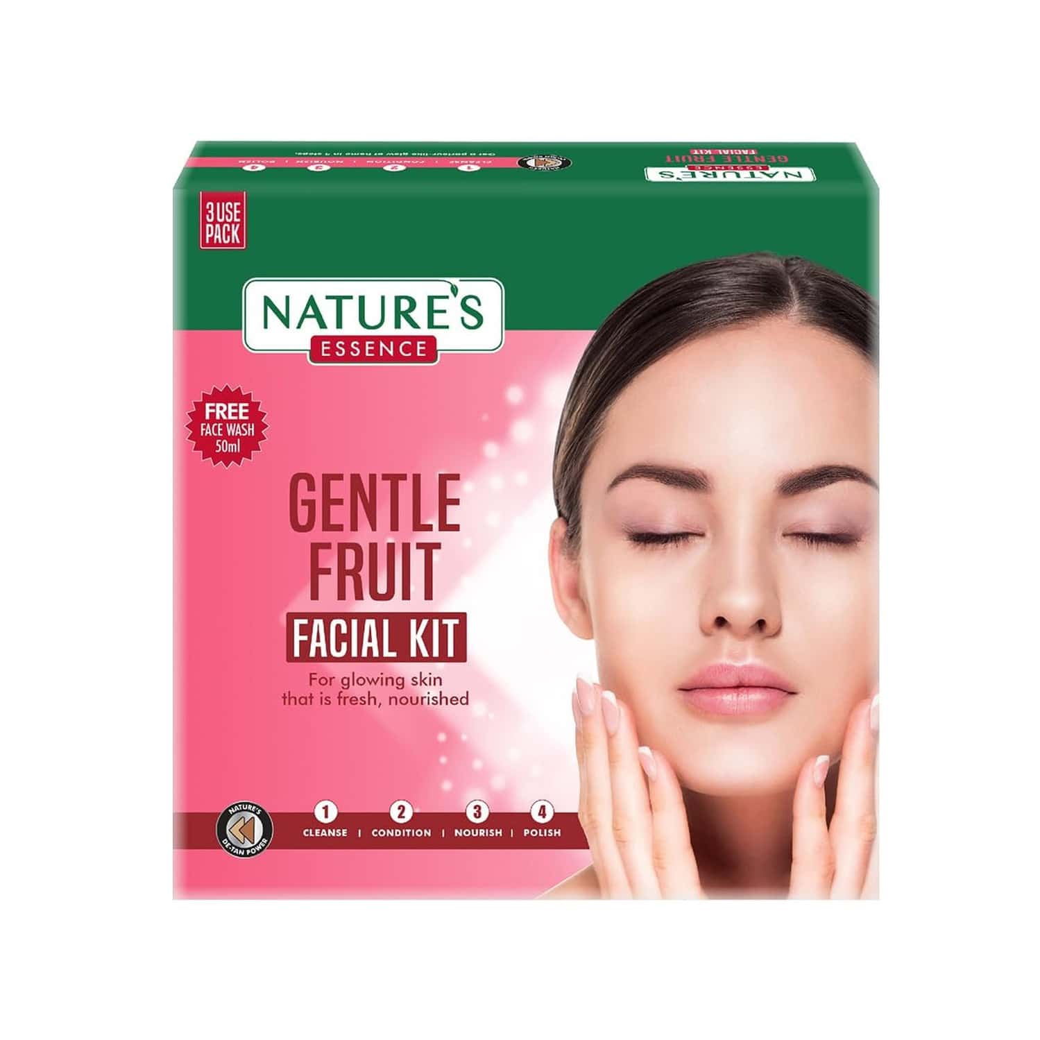 Nature's Essence Gentle Fruit Facial Kit | Nourished Radiant Skin | Fruit Extracts & Vit E | 75g