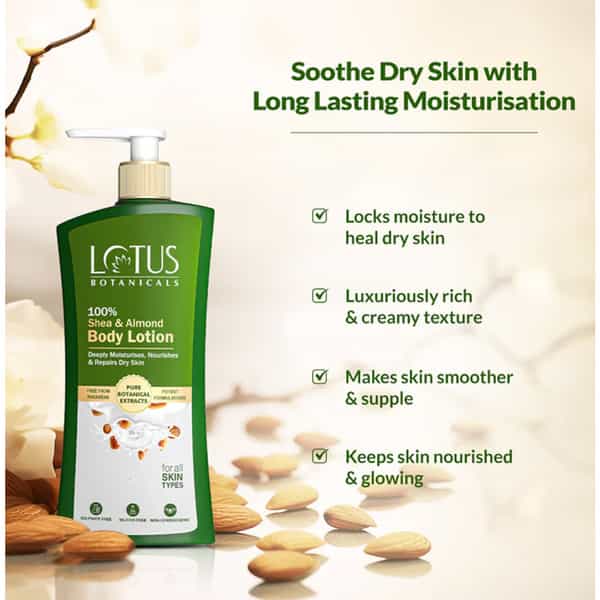 Lotus Botanicals 100% Shea & Almond Body Lotion 270Ml