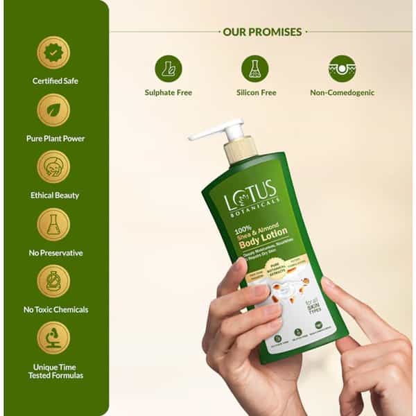 Lotus Botanicals 100% Shea & Almond Body Lotion 270Ml